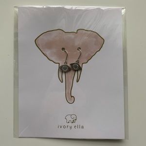 Ivory Ella Silver Crystal Evil Eye Dangle Earrings